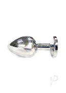 Rouge Smooth Stainless Steel Anal Plug Large Clear Jewel features a sleek and shiny design in premium stainless steel.
