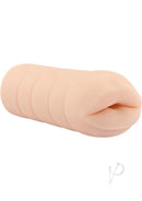 Hustler Barely Legal Blowjob Mouth Stroker Vanilla, a realistic oral-inspired handheld stroker for solo play.