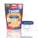 Screaming O 4B OWOW Blueberry vibrating ring with eco-friendly packaging and waterproof features.