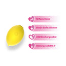 Dreamii Lemon Bliss Suction Clitoral Vibrator highlighting features like 10 functions and body-safe silicone.