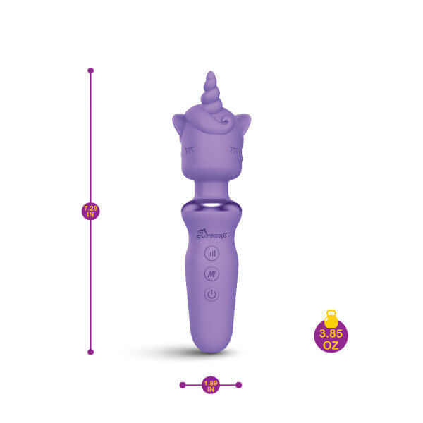 Viben Dreamii Wand Powerful Unicorn Lillac Wand with enchanting design, 15 vibration patterns, and body-safe silicone.
