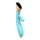 Viotec Metis Rabbit Vibe Blue modern vibrator for dual clitoral and G-spot stimulation in elegant blue design.