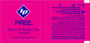 ID Free Water Based Lubricant 4ml Foil Jar of 216 Pieces product label showing Glycerin & Paraben Free details.