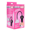 XR Brands Digital Automatic Pussy Pump Clear packaging showing features and digital controller for automated suction.