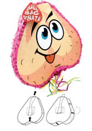 Bachelorette Pecker Bat and Balls Pinata Combo Pink with playful design and colorful streamers for party fun.