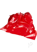 Scandal Super Sheet King Size Vinyl Bed Cover Red draped and crumpled in glossy red PVC, perfect for uninhibited play.