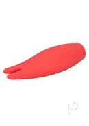 Red Hot Flare USB Rechargeable Silicone Massager Red with double flickering tips for intense sensations.