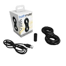 Bathmate Vibe Ring Eight Vibrating Cock Ring with package, charging cable, and insert.