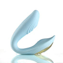 Maia Toys Harmonie Remote Control Silicone Bendable Vibrator in light blue with sleek design.