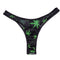 Maia Date Night 420 Panty Vibe S M featuring a sexy black thong with green leaf design.