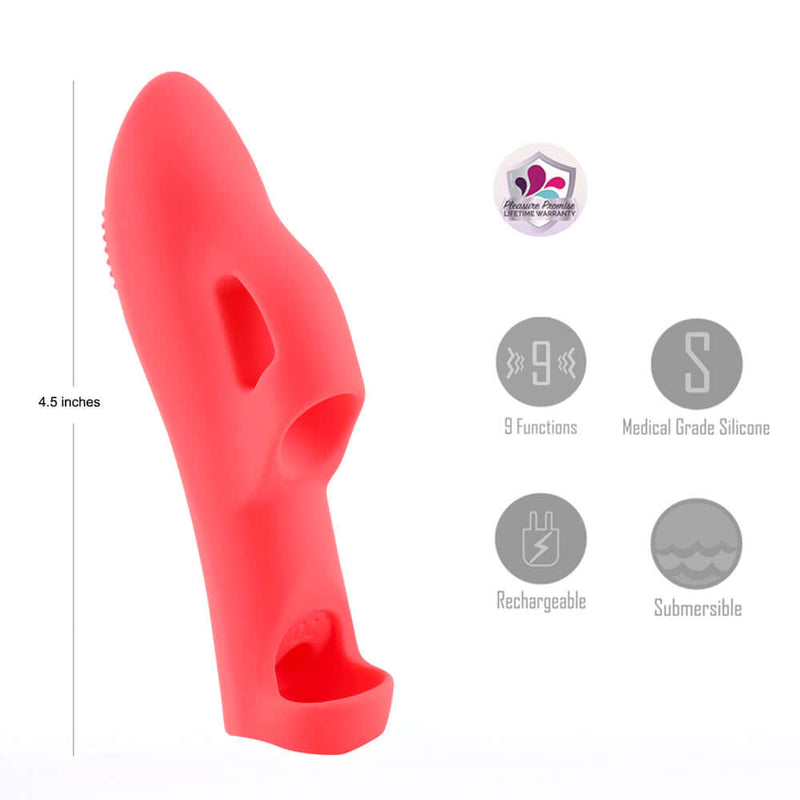 Lana Liquid Silicone Finger Vibrator Red by Maia Toys Lana Liquid Silicone Finger Vibrator Red by Maia Toys