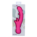 Alora Dual Motor Licking and Rotating Vibrator Pink packaging showcasing its sleek design and features.