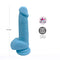 Declan 6.5 inches Liquid Silicone Dong Blue by Maia Toys showing dual density design and suction cup base.