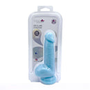 Declan 6.5 inches Liquid Silicone Dong Blue by Maia Toys in packaging, showcasing its lifelike design and color.