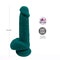 Declan 6.5 inches Liquid Silicone Dong Green by Maia Toys, showcasing its dual-density and suction cup features.