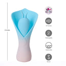 Mina Jaguar Power Mini Flower Vibrator Blue by Maia Toys with soft tips and 10 functions, 4.5 inches, rechargeable and submersible.