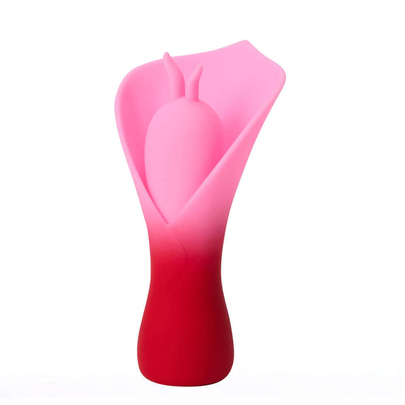 Mina Jaguar Power Mini Flower Vibrator Pink by Maia Toys featuring a floral design in pink and red.