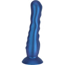 Maia Aurora Rippled Silicone G-Spot Vibrator in vibrant blue color with a sculpted rippled design.