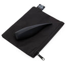 Fifty Shades Of Grey Sensation Flickering Tongue Vibrator on a sleek black pouch, showcasing a smooth silicone design.