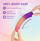 Play With Me Sunset Passion Rechargeable Silicone Vibrator features 100% body-safe Purio liquid silicone, soft and bendable design.