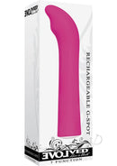 Evolved Rechargeable G-Spot Vibrator Pink in packaging showcasing its sleek design and features.