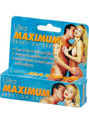 Nasstoys Ultra Maximum Erection Cream 0.5 Oz packaging with couple, promotes sexual readiness and confidence.
