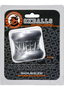 Oxballs Squeeze Soft Grip Ball Stretcher Silver packaging showing soft grip design and unique hourglass shape.