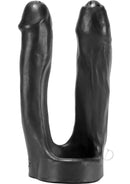 Oxballs 3-Way Penetrator 8 Inch Double Dildo Cock Ring Black for double penetration play.