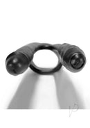 Oxballs 3-Way Penetrator 8 Inch Double Dildo Cock Ring Black with integrated cock ring for enhanced pleasure.