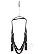 Lux Fetish Fantasy Sex Swing Black, versatile, sturdy swing for intimate and adventurous couples' experiences.