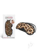 Lux Fetish Peek-A-Boo Love Mask Leopard displayed in packaging and showcasing its luxurious leopard print design.