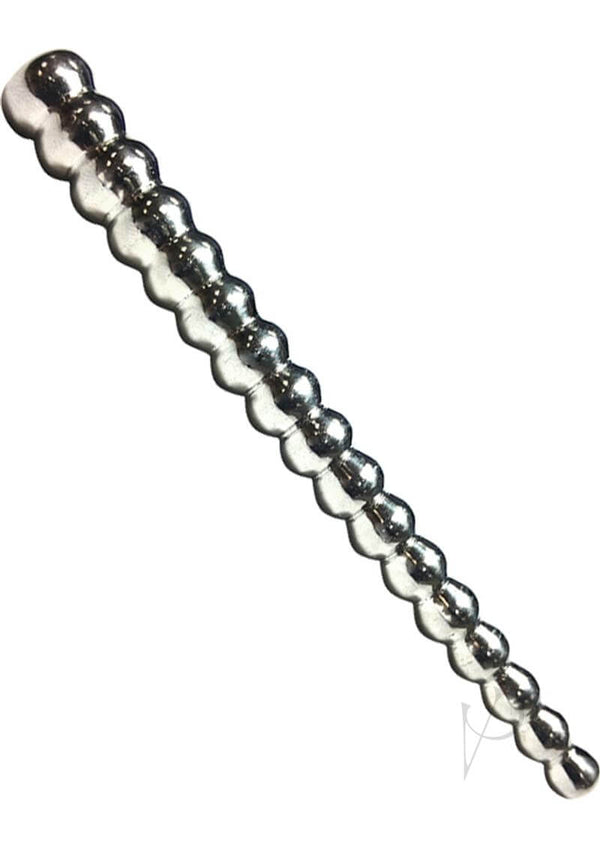 Rouge Beaded Stainless Steel Urethral Sound Silver featuring a smooth beaded design for enhanced pleasure.