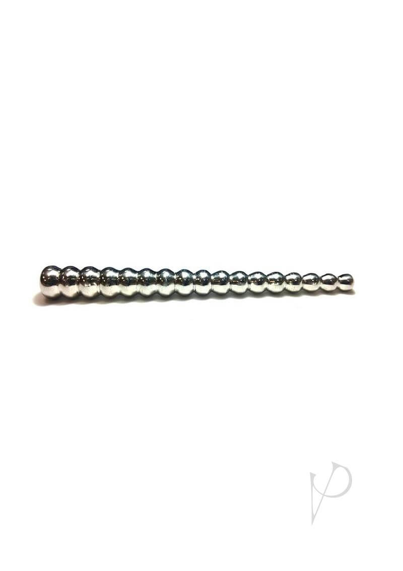 Rouge Beaded Stainless Steel Urethral Sound Silver with smooth beaded shaft for intense sensations.