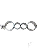 Rouge Stainless Steel Wrist and Ankle Binder Silver - durable bondage accessory with sleek design for intense restraint.