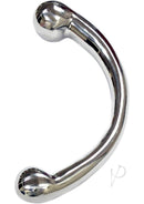 Rouge Stainless Steel Wand Anal Vaginal Dildo Silver with a sleek, curved design for precision and elegance.