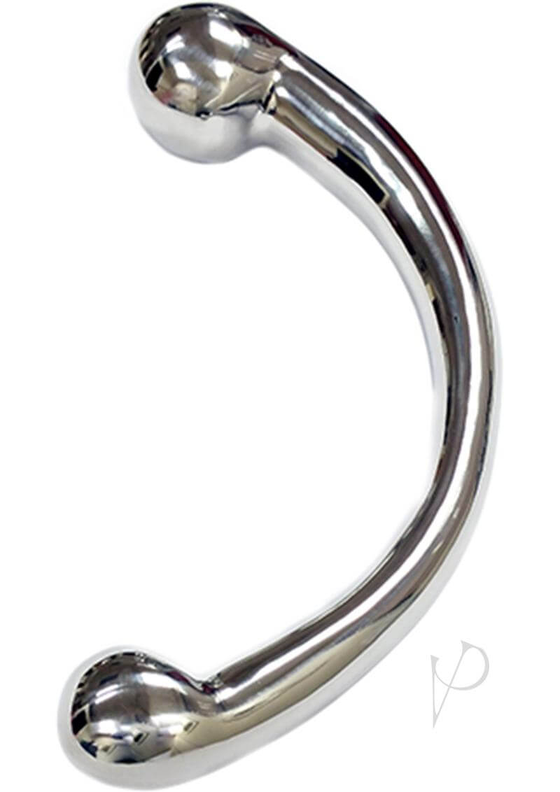 Rouge Stainless Steel Wand Anal Vaginal Dildo Silver with a sleek, curved design for precision and elegance.