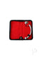 Rouge Stainless Steel Wand Anal Vaginal Dildo Silver in a red case, showcasing its elegant design and finish.