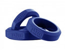 Tom of Finland 3 Pieces Silicone Cock Ring Set featuring three graduated rings in blue silicone for enhanced performance.