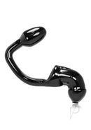 Oxballs Tailpipe Chastity Cock Lock with Butt Plug Black, black chastity device with soft plug for secure fit.