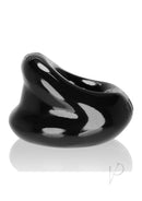 Oxballs Meat Padded Cock Ring Black showcasing a sleek and comfortable design for enhanced support and bulge.