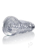 Oxballs Screw'd Super-Squishy Masturbator Clear with a twisting, soft, stretchy body and spiraled interior.
