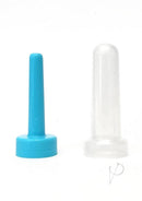 Boneyard Daisy Douche Adapter Blue, two interchangeable nozzles for reusable intimate cleansing with water bottles.
