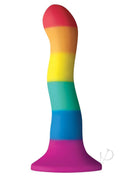 Colours Pride Edition Wave 6 Inch Silicone Dildo Rainbow in vibrant rainbow colors for joyful self-expression.