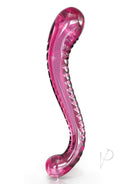 Icicles No 69 Textured G-Spot Glass Probe Pink with textured surface for heightened sensation and elegance.
