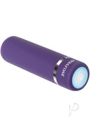Evolved Purple Passion Silky Smooth Bullet Vibrator in purple with button and sleek design.