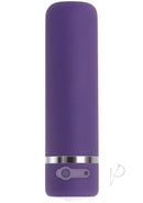 Evolved Purple Passion Silky Smooth Bullet Vibrator in sleek purple design with silver detailing.