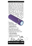 Evolved Purple Passion Silky Smooth Bullet Vibrator with seven speeds, discreet design, waterproof, and rechargeable for travel.