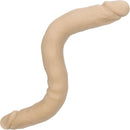 Silicone Studs Bend & Hold Dual Dildo 12 inch Vanilla shown in a flexible, dual-ended design for customizable positioning.
