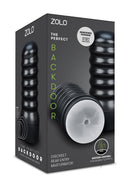 ZOLO The Perfect Backdoor Masturbator Butt Clear in packaging showcasing discreet design and rear-entry feature.