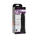 Vac-U-Lock The Naturals 7 Inch Thin Dildo CodeBlack packaging showcasing the thin girth and firm, flexible design.